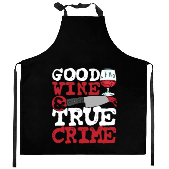 Good Wine & True Crime Kitchen Aprons