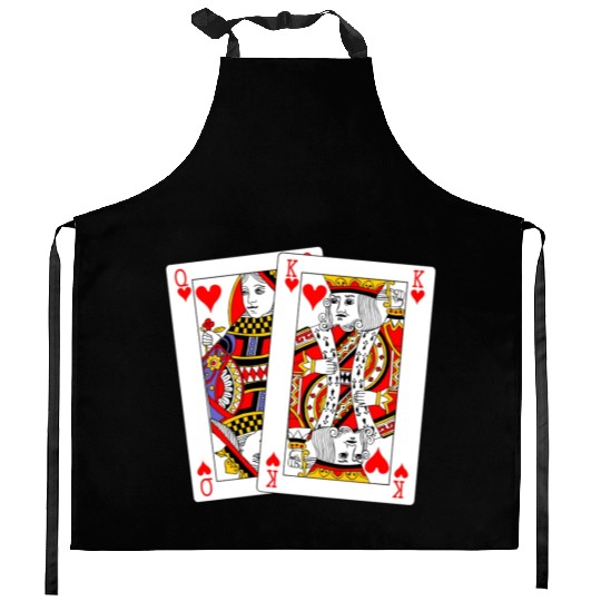 Queen and King of Hearts Kitchen Aprons