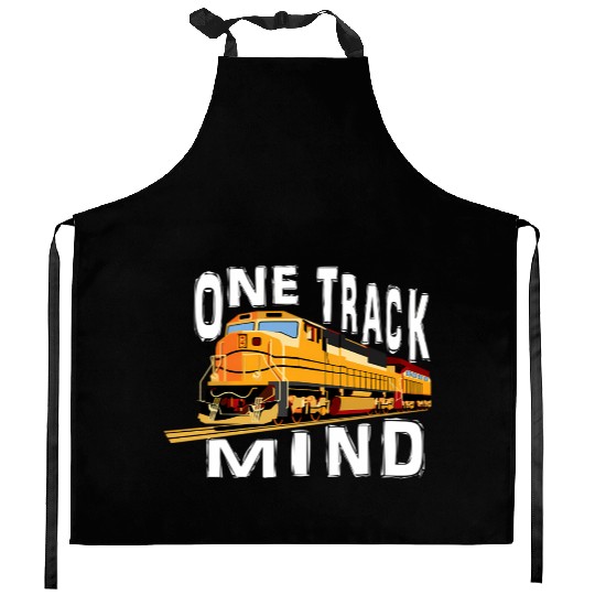 One Track Mind Train Engine Kitchen Aprons