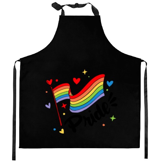 Pride LGBT Love wins, we are queer and proud Kitchen Aprons