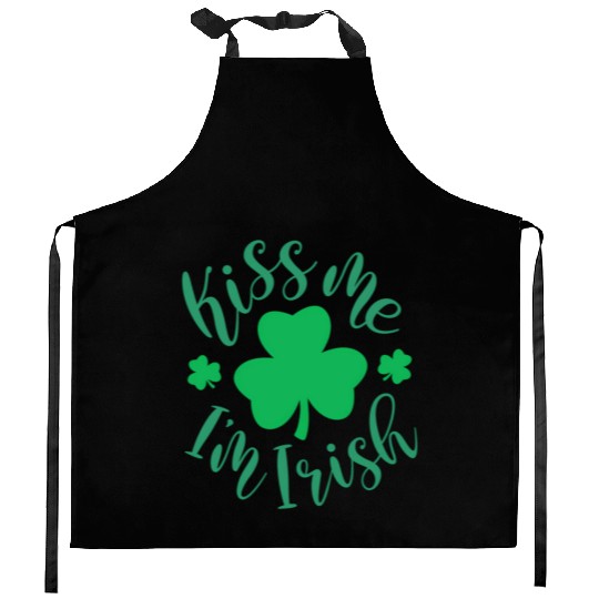 St Patrick'S Day Kiss Me I'M Irish Shamrock Kitchen Aprons