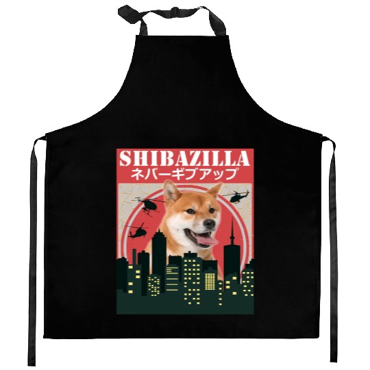 Dog Shiba Inu Shibazilla Movie Kitchen Aprons