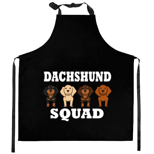 Dachshund Squad Dog Team Saying Kitchen Aprons