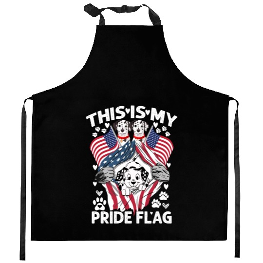 Dalmatian Pride Flag Kitchen Aprons