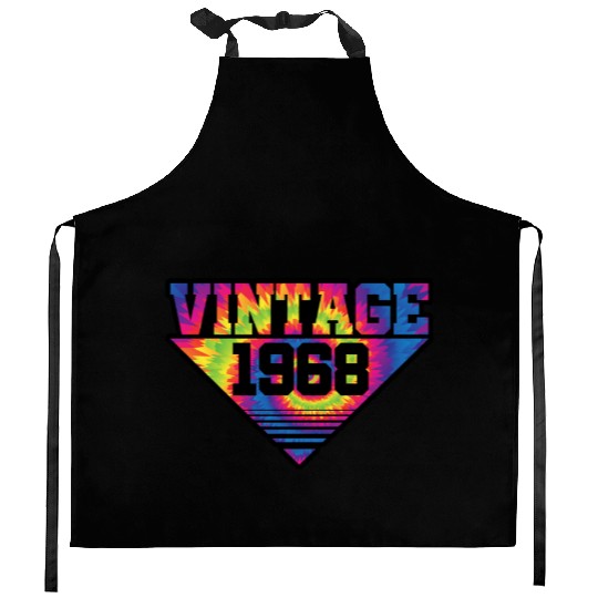 Vintage 1968 Tie Dye Splash Color Triangle Kitchen Aprons
