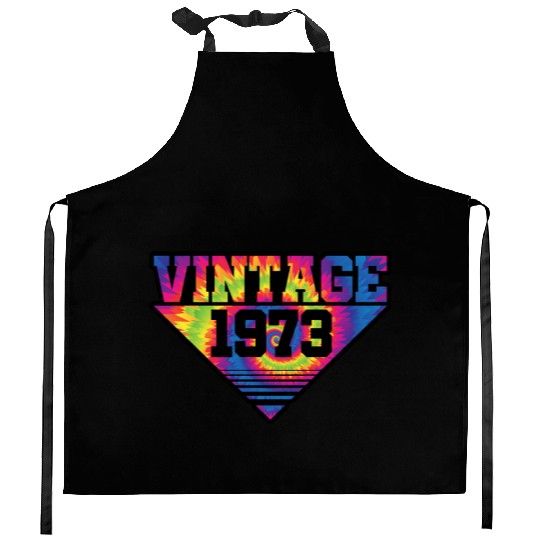 Vintage 1973 Tie Dye Splash Color Triangle Kitchen Aprons