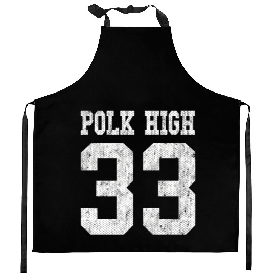 Polk High School Football Jersey 33 Aged Look Kitchen Aprons