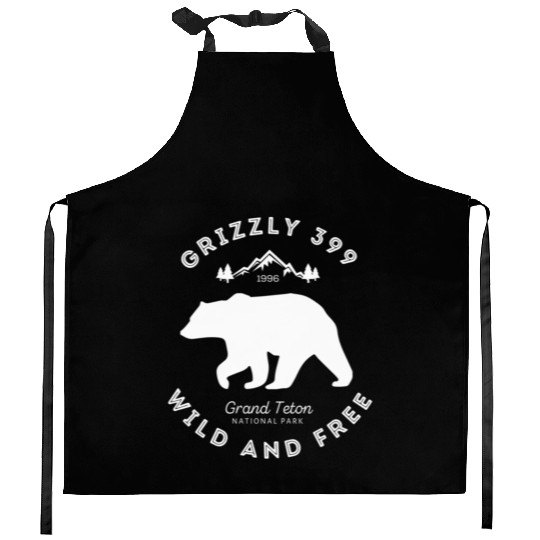 Grizzly 399 Wild Free Grand Teton National Park Kitchen Aprons