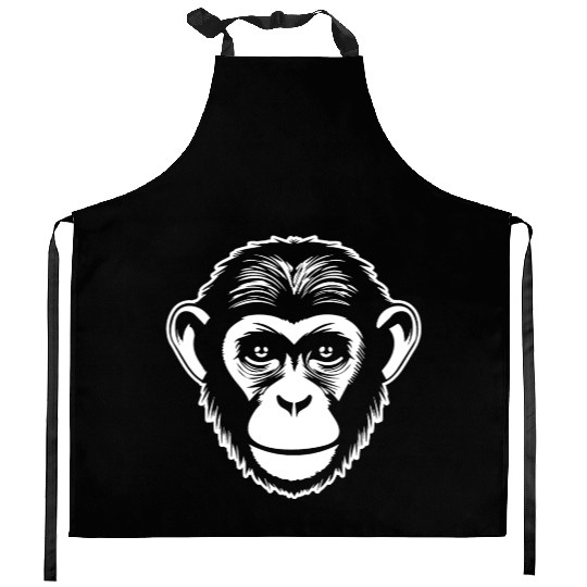 Ape Face Apes Apelike Jungle Primate Kitchen Aprons