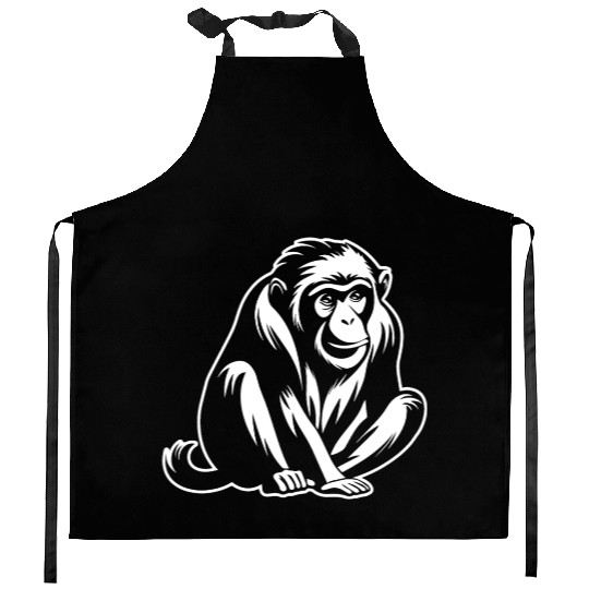 Ape Face Apes Apelike Jungle Primate Kitchen Aprons