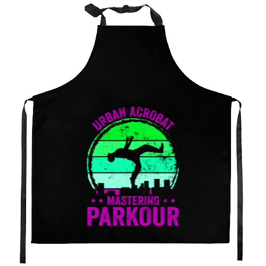 Parkour, Freerunning, Street Workout Acrobatic Kitchen Aprons