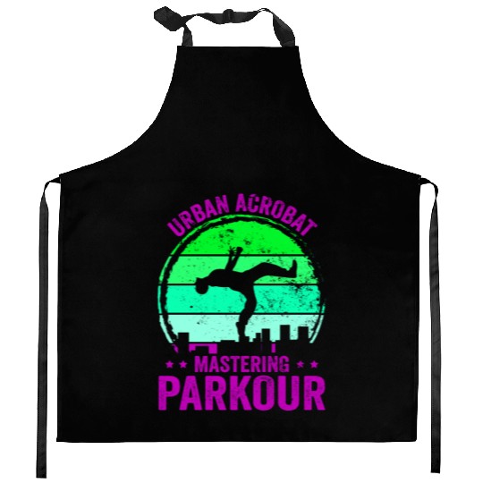 Parkour, Freerunning, Street Workout Acrobatic Kitchen Aprons