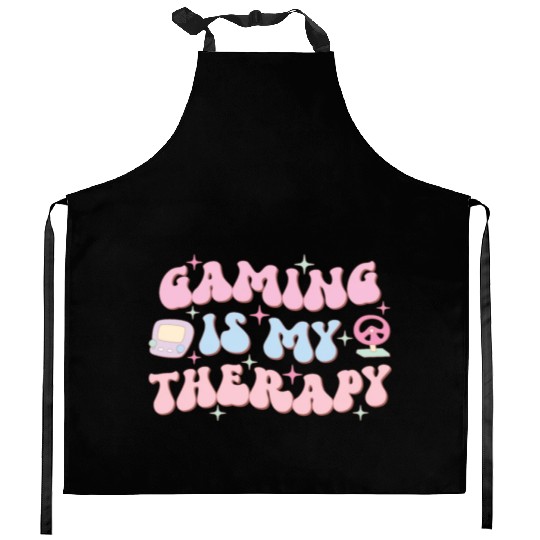 Gaming Is My Therapy, Happy Game Day Kitchen Aprons