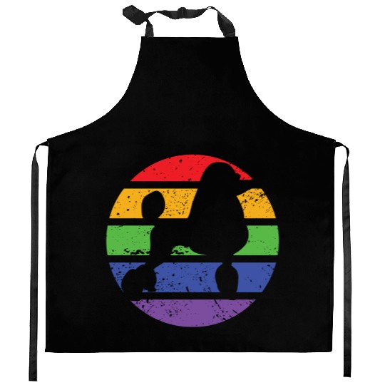 poodle proud proudle pride rainbow dog dogmonth Kitchen Aprons