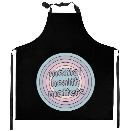 Mental Health Matters | Retro Circle French Grey Kitchen Aprons