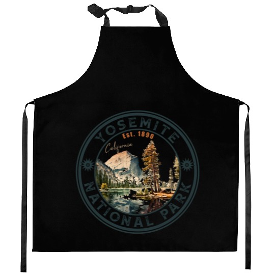 Yosemite National Park Vintage Style Half Dome Kitchen Aprons