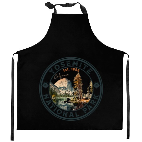 Yosemite National Park Vintage Style Half Dome Kitchen Aprons