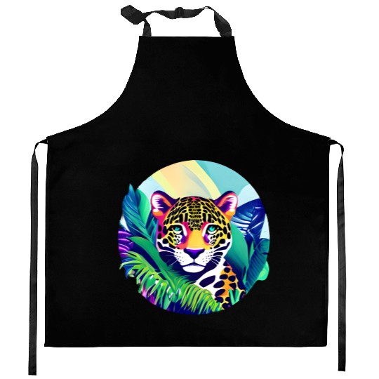 Jaguar in the Tropics Kitchen Aprons