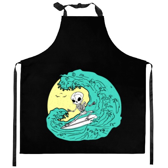 Skeleton surfing on Wave Kitchen Aprons