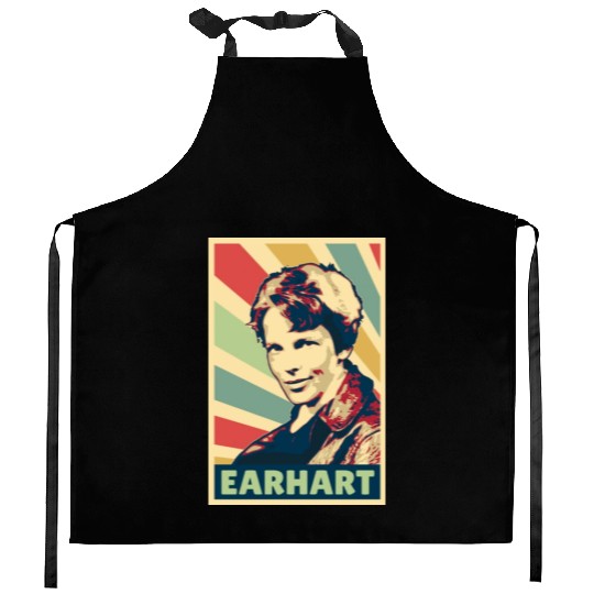 Amelia Earhart Vintage Colors Kitchen Aprons