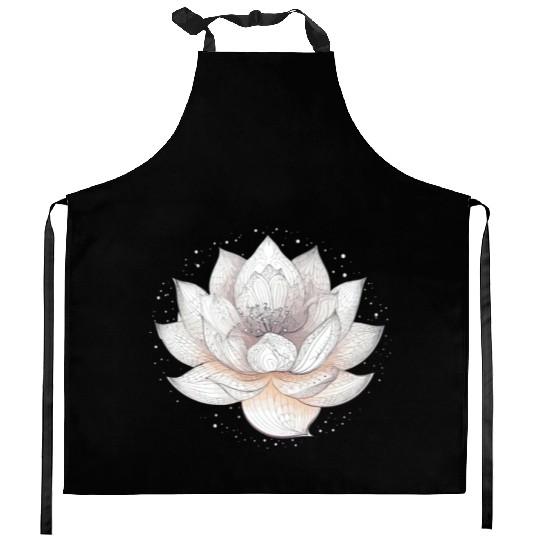 serene Lotus (1) Kitchen Aprons