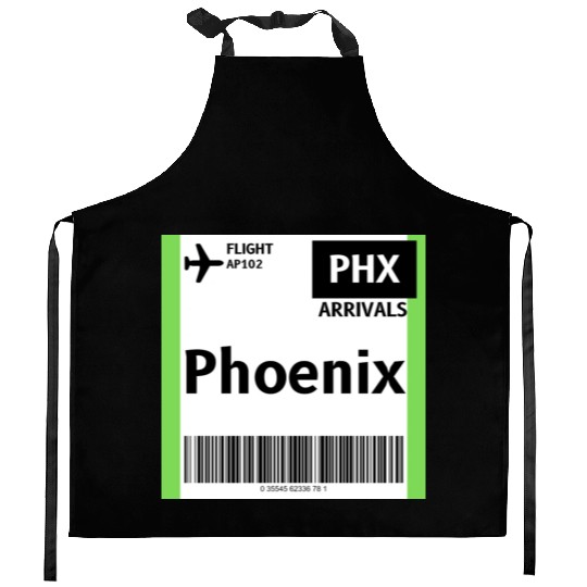 airplane ticket phoenix Kitchen Aprons