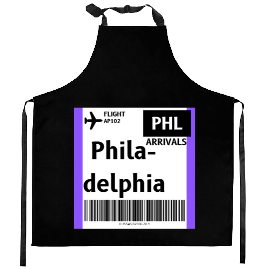 airplane ticket philadelphia Kitchen Aprons