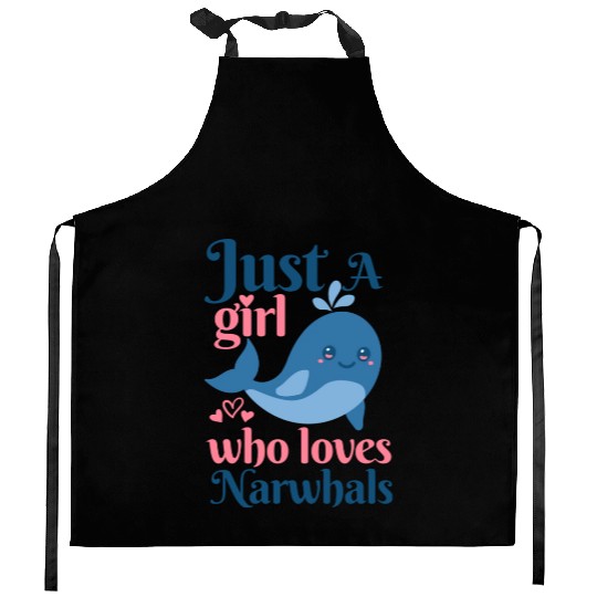 Narwhal Narwhal Lover red Kitchen Aprons