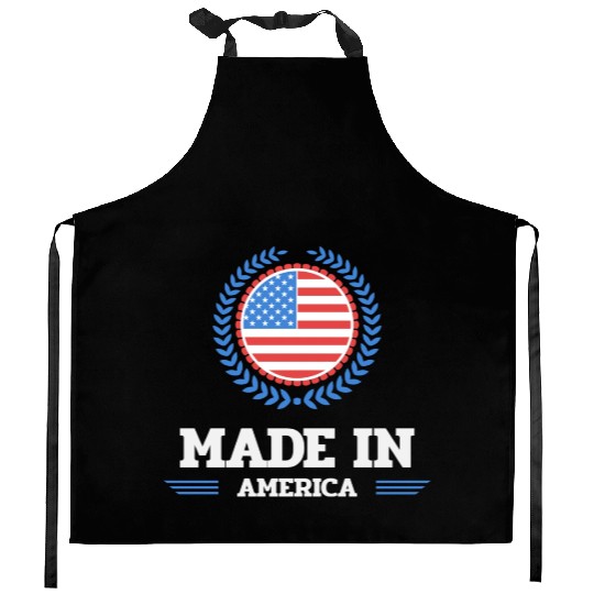 made in america red girl love Kitchen Aprons