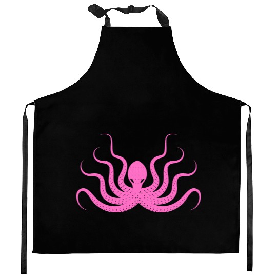 Menace Octopus Neon Pink Kitchen Aprons