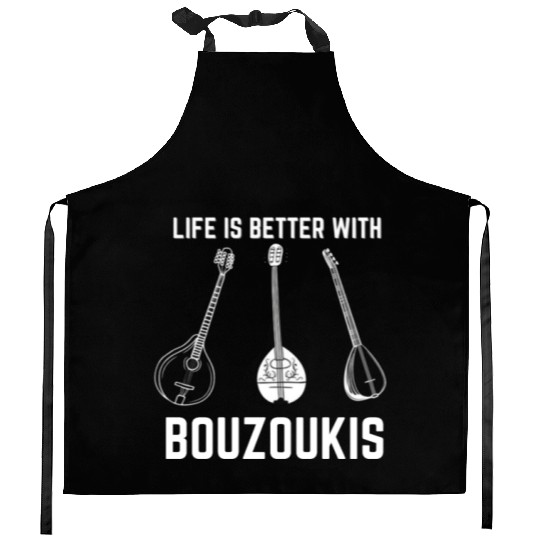 Irish Bouzouki Instrument Greek Kitchen Aprons