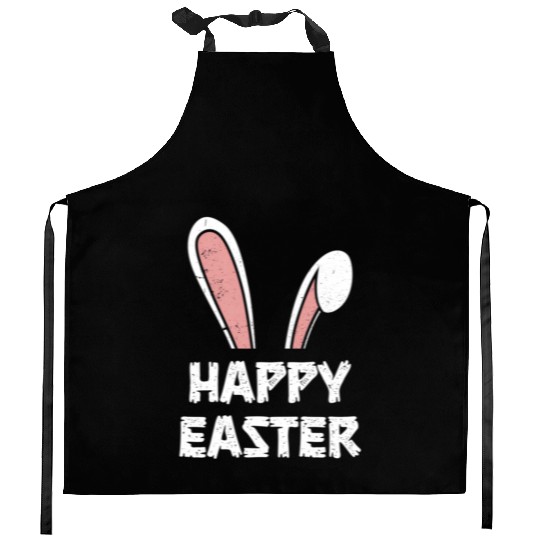 Happy Easter Bunny Rabbit Ears Kitchen Aprons