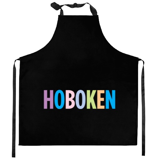 Hoboken New Jersey Colorful Type Kitchen Aprons