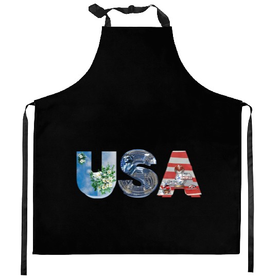 USA STATUE OF LIBERTY Comfort Colors Kitchen Aprons, USA