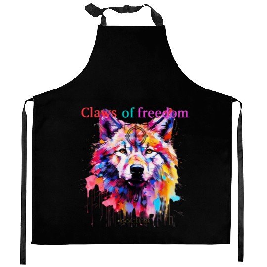 Lone Wolf in Multicolor Kitchen Aprons