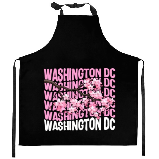 Washington DC Kitchen Aprons, Cherry Blossom Floral Pop