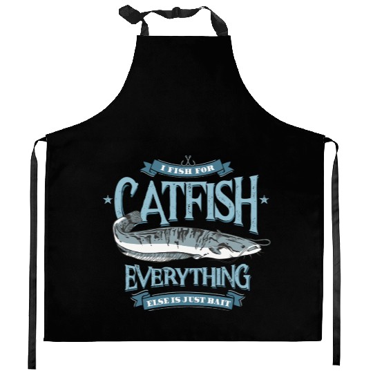 Catfish Hunting Funny Fishing Quote Vintage Kitchen Aprons