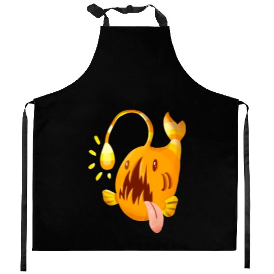 The Orange Candy Corn Angler Fish Kitchen Aprons