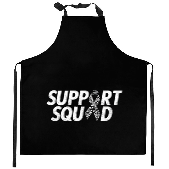 Support Squad Zebra Ribbon Carcinoid Cancer Awaren Kitchen Aprons