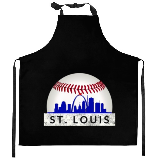 Saint Louis Red Cardinal Dress Hometown Skyline Gi Kitchen Aprons