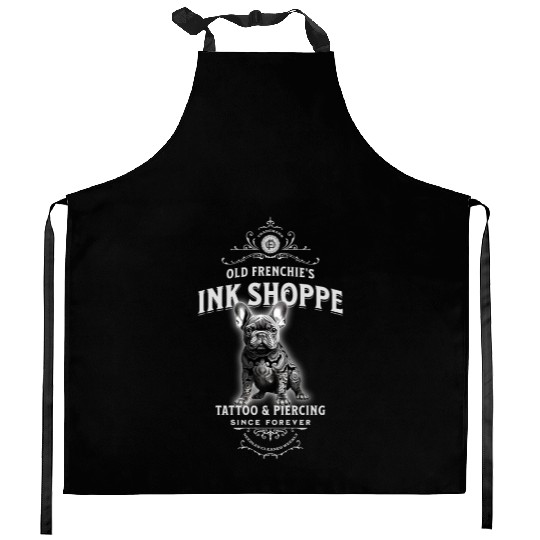 Old Frenchie's Ink Shoppe Kitchen Aprons