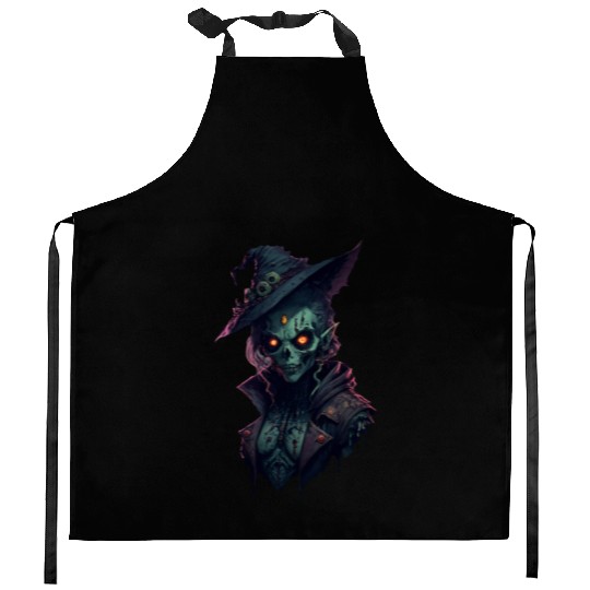 Halloween Zombie Wicth RPG Game Style Kitchen Aprons