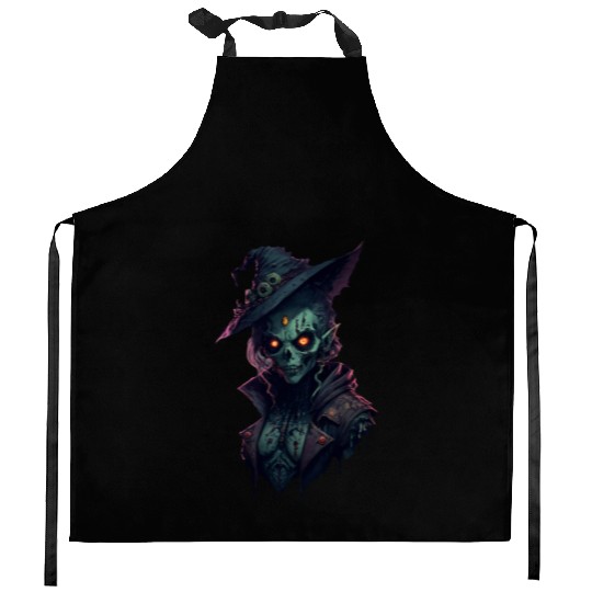 Halloween Zombie Wicth RPG Game Style Kitchen Aprons