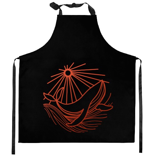 Flying Great Whale Kitchen Aprons