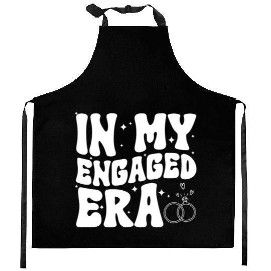 Funny Engagement In My Engaged Era Groovy Wedding Kitchen Aprons