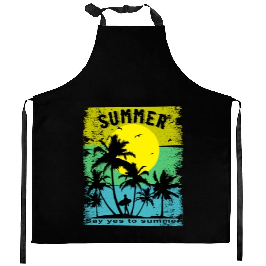 Say Yes To Summer Beach Sun Sea Kitchen Aprons