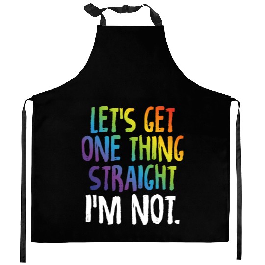Lgbtq Rainbow Pride Not Straight Gay Lesbian Kitchen Aprons
