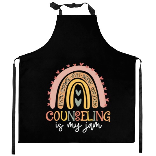 Back To School Counselor Counseling Is My Jam Rain Kitchen Aprons