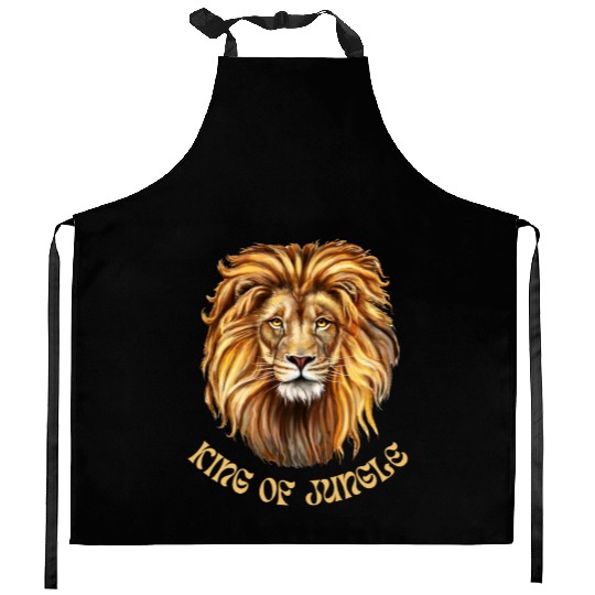 Lion Print Kitchen Aprons | Digital Artwork