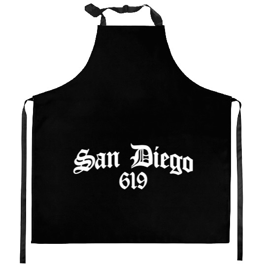 San Diego 619 Chicano Latino Style Area Code Kitchen Aprons
